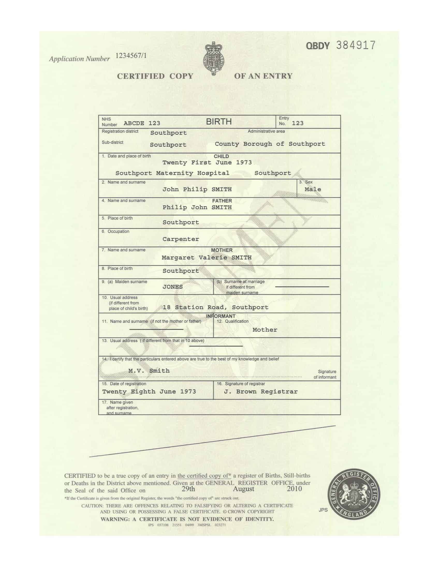 PDF Printable Birth Certificate Template PDF Printable Birth Certificate Template