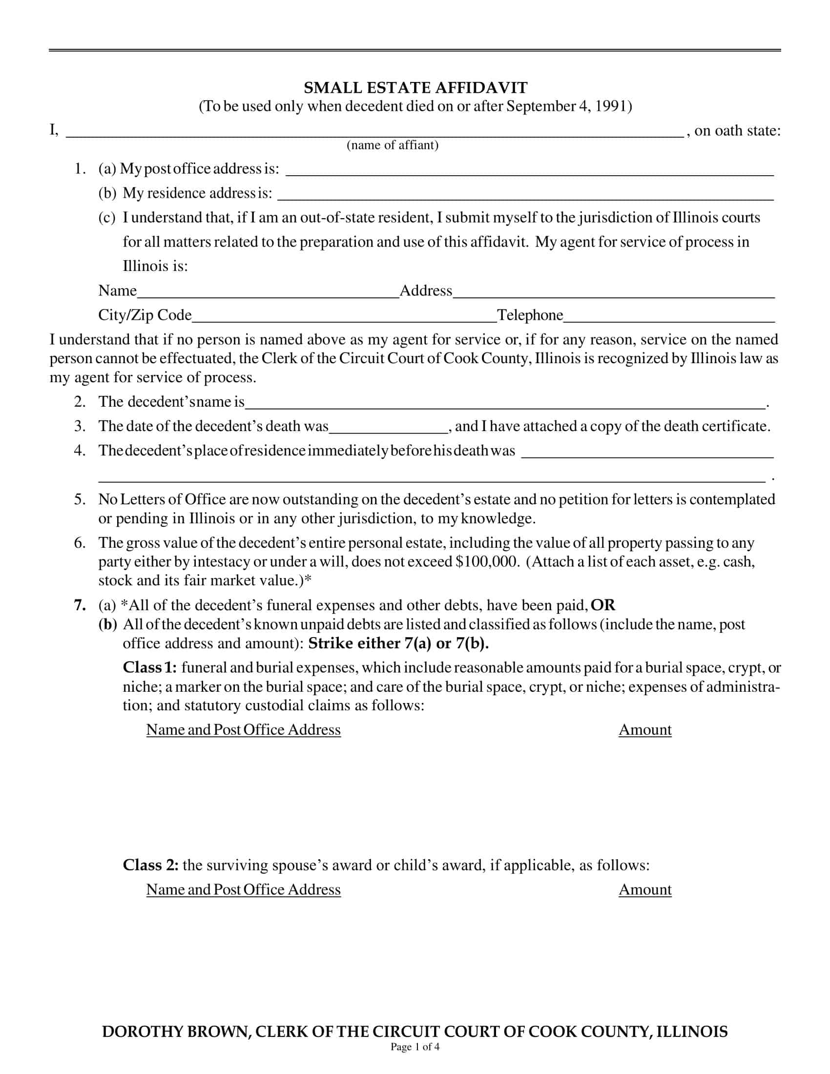 Free Printable Small Estate Affidavit Templates PDF Word Example Free Printable Small Estate Affidavit Templates PDF Word Example