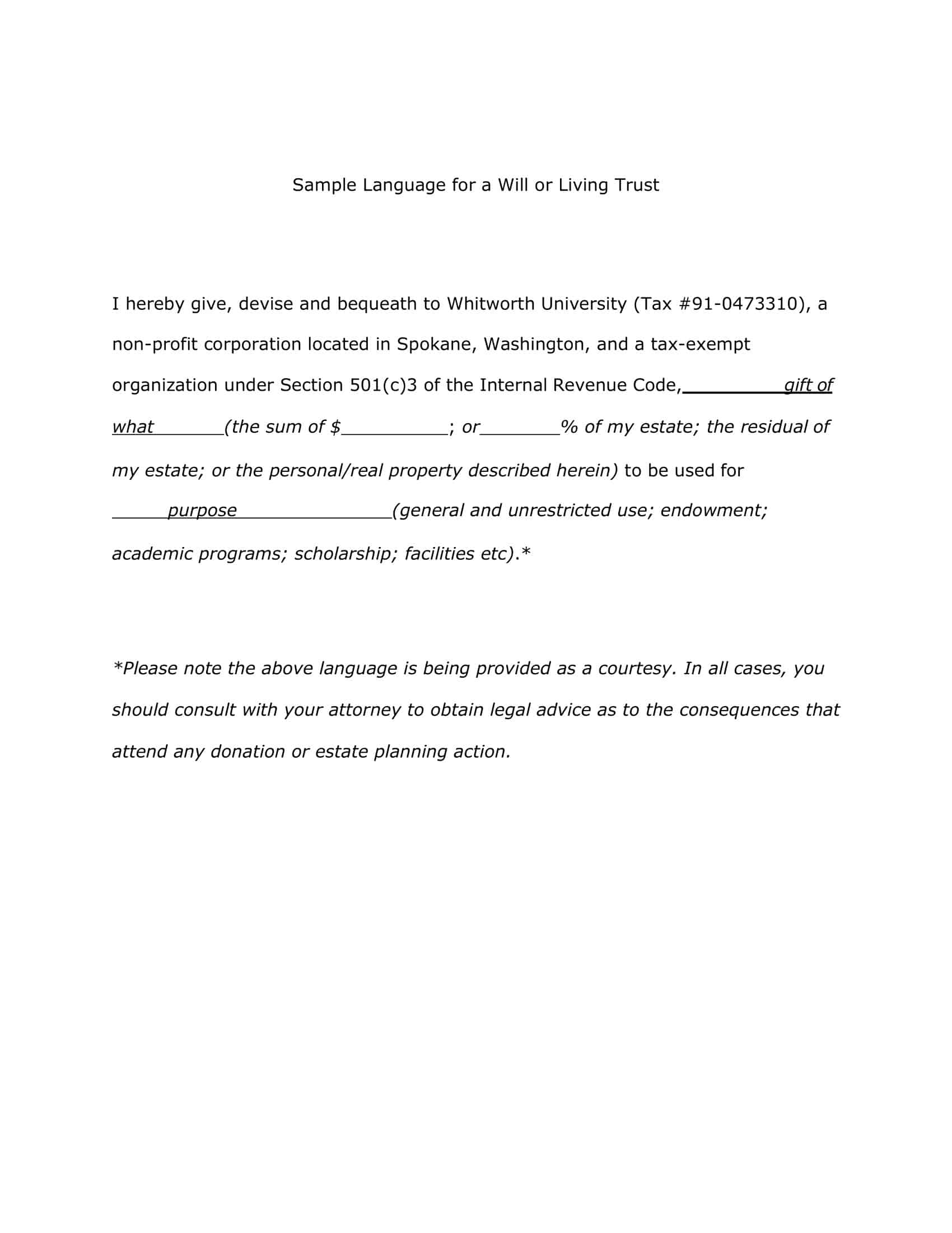 PDF of Blank Living Trust Template PDF of Blank Living Trust Template