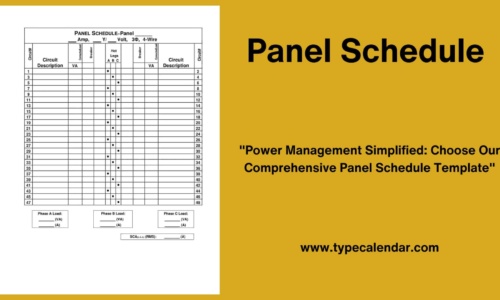 Free Printable Panel Schedule Templates [PDF, Excel] +Sample
