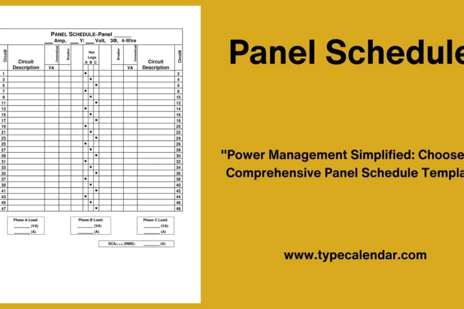 Panel Schedule