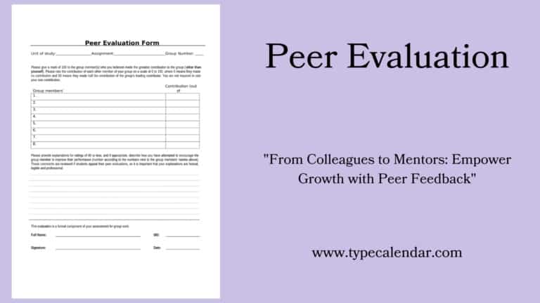 Free Printable Peer Evaluation Templates [PDF, Excel] / Students, Group Work