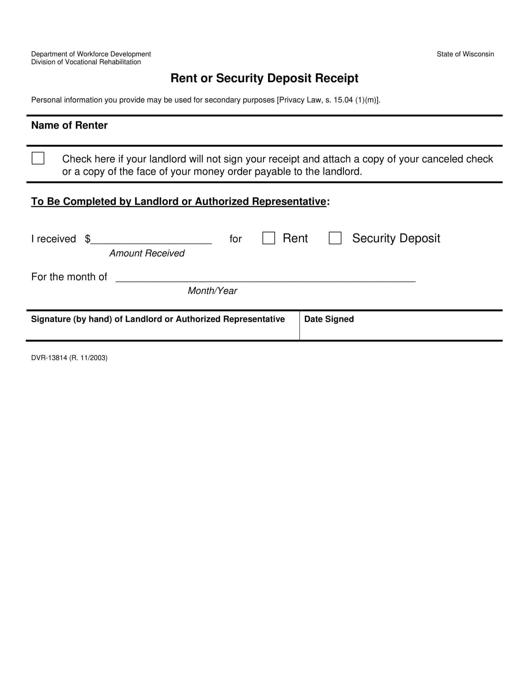 Personalized Rent Receipt Template Personalized Rent Receipt Template