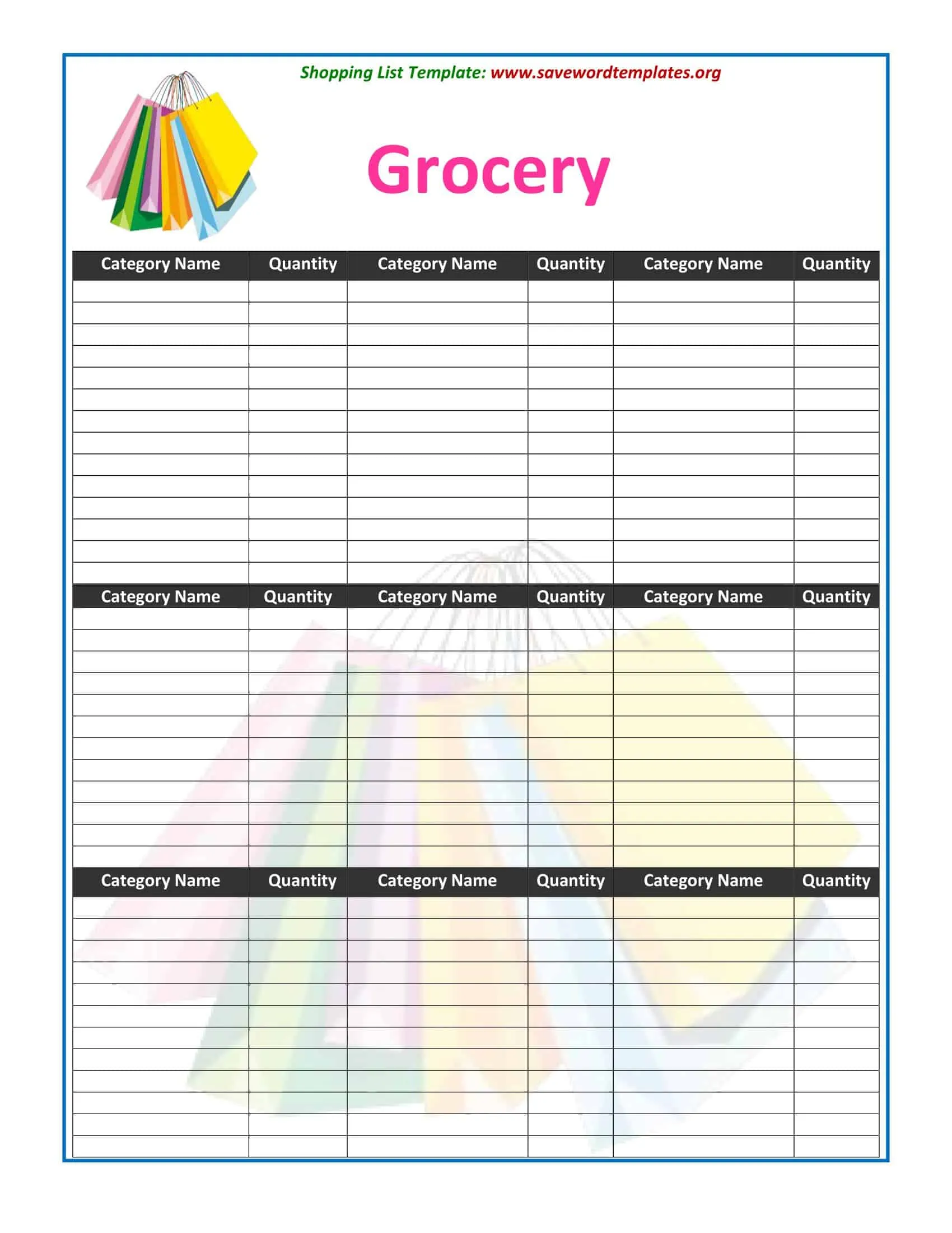 Printable Best Grocery List Printable Best Grocery List