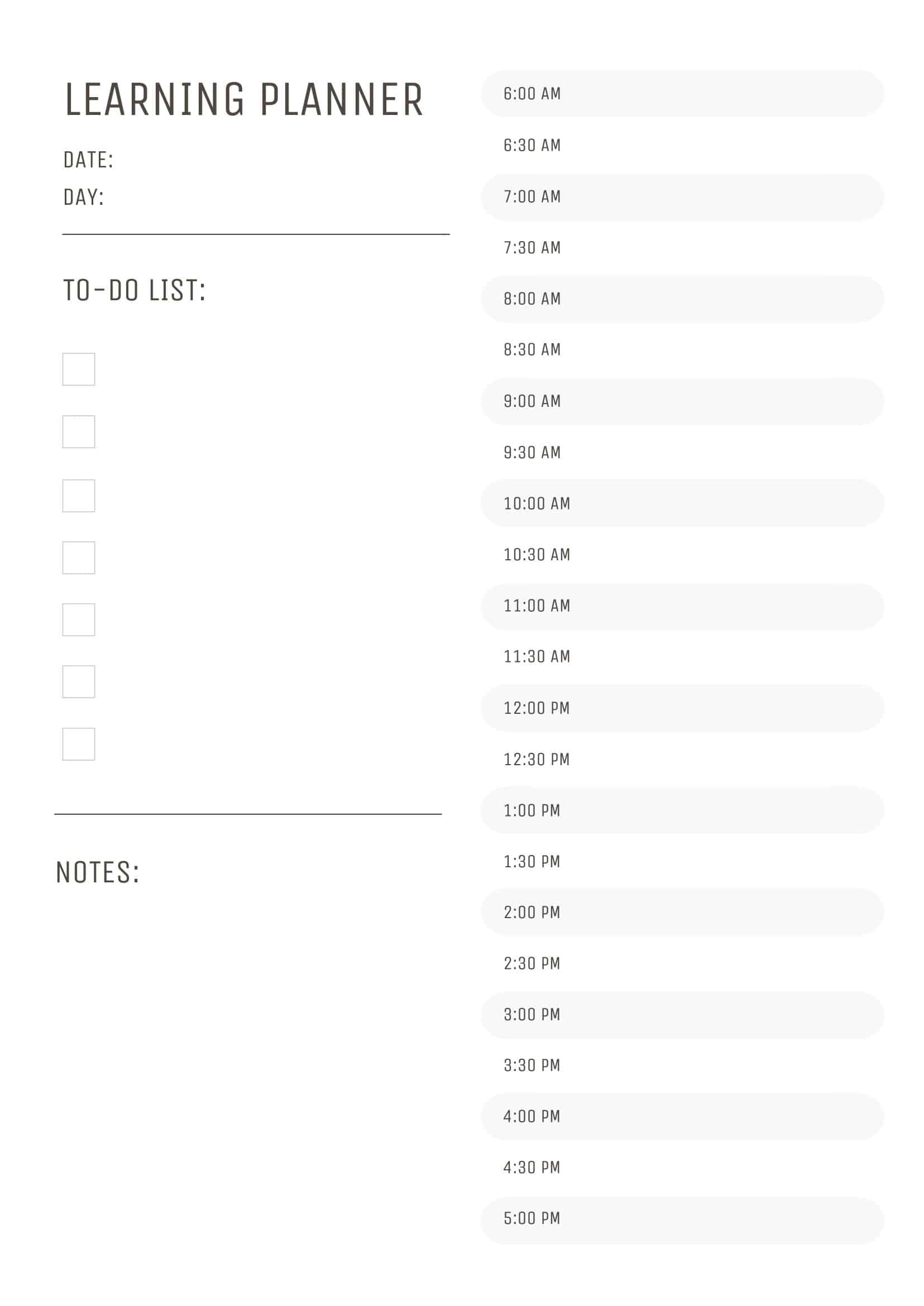 Printable Daily Planner Printable Daily Planner