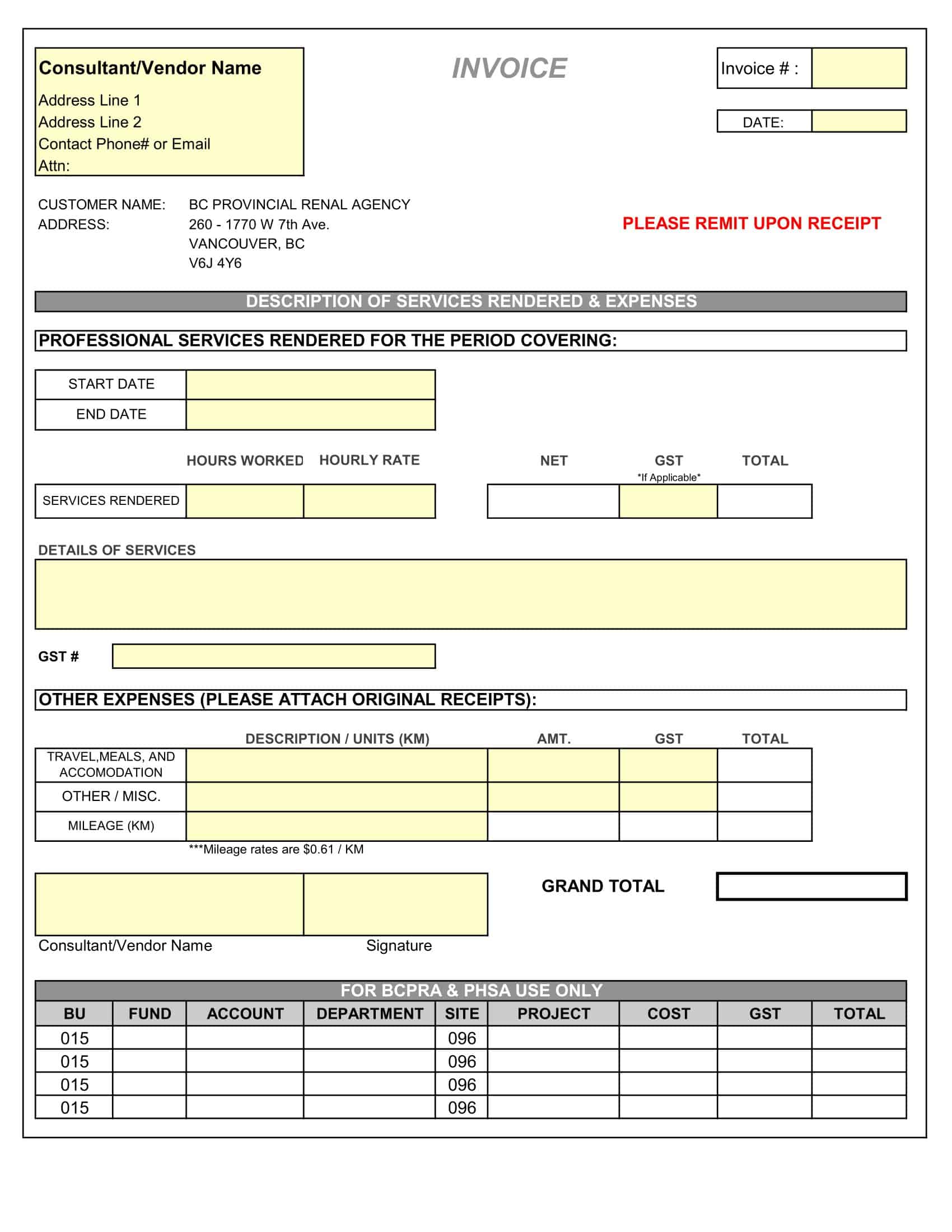 Printable Invoice Template Printable Invoice Template