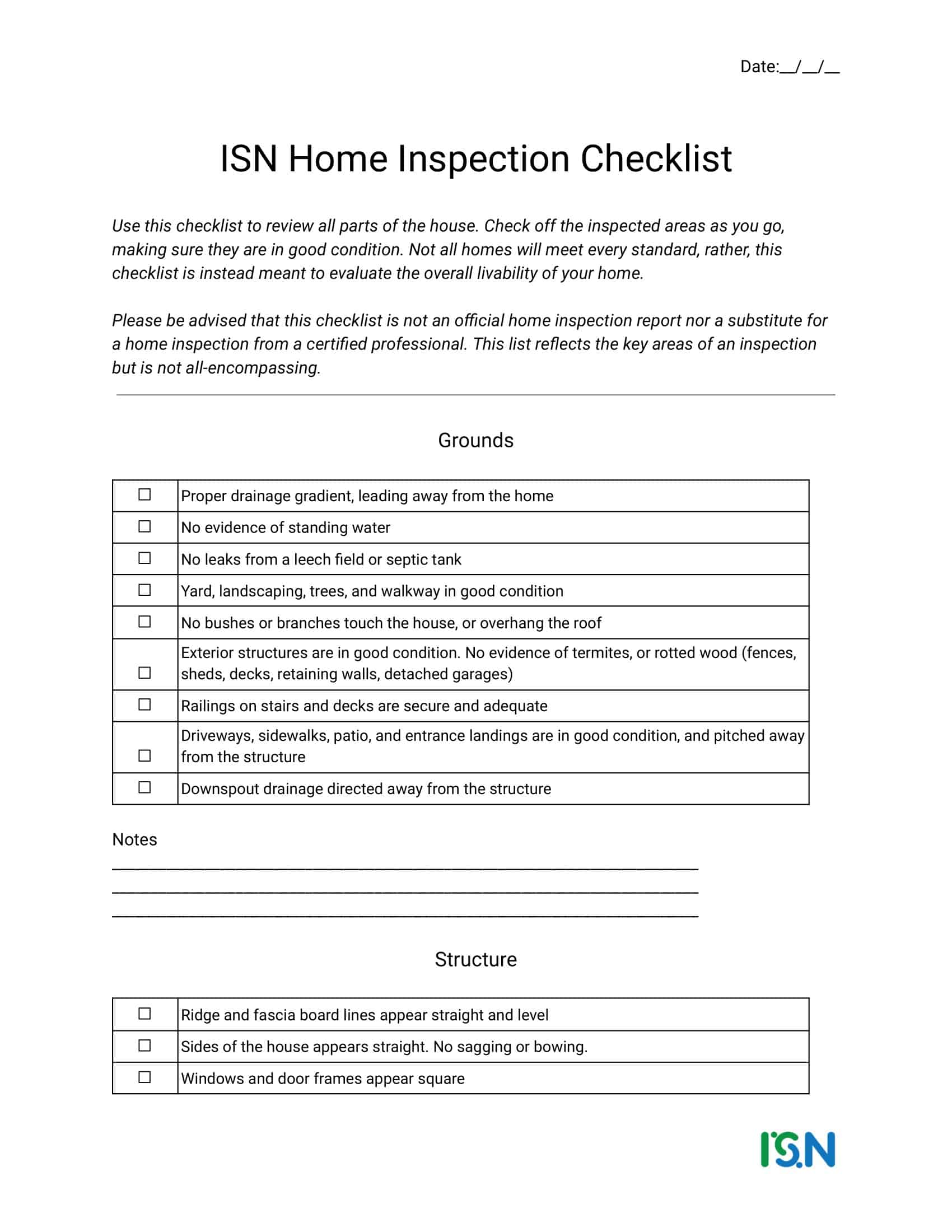 Professional Home Inspection Checklist Sample Professional Home Inspection Checklist Sample