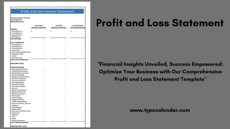 Free Printable Profit And Loss Statement Templates [PDF, Word, Excel]