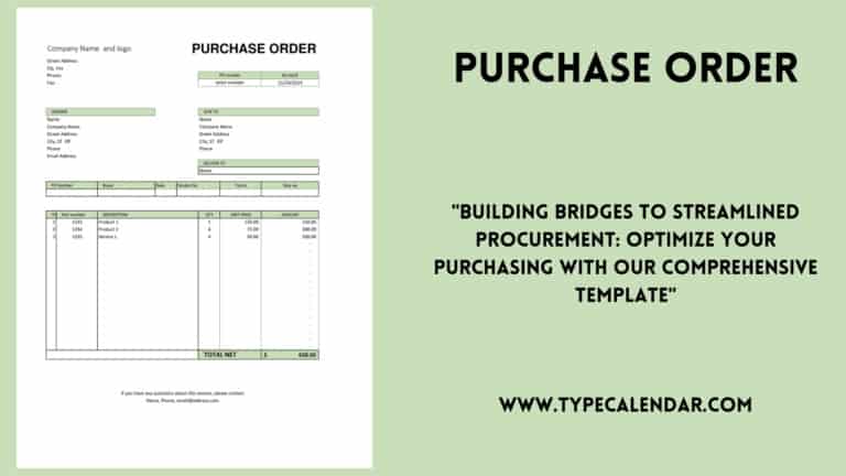 Free Printable Purchase Order Templates [PDF, Excel]