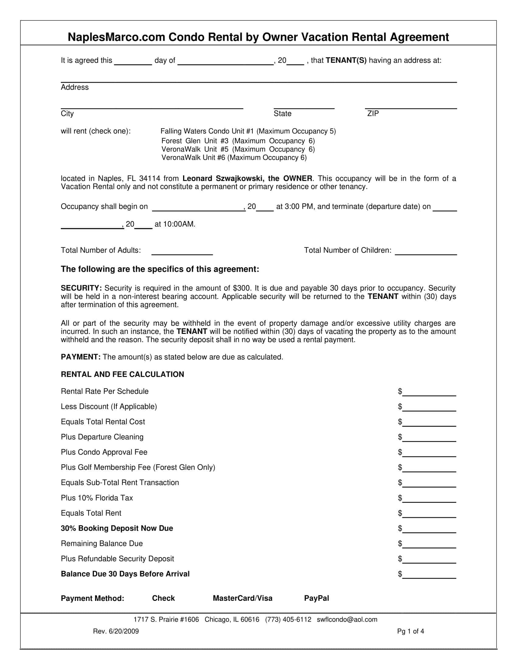 Quality Blank Vacation Rental Agreement Quality Blank Vacation Rental Agreement