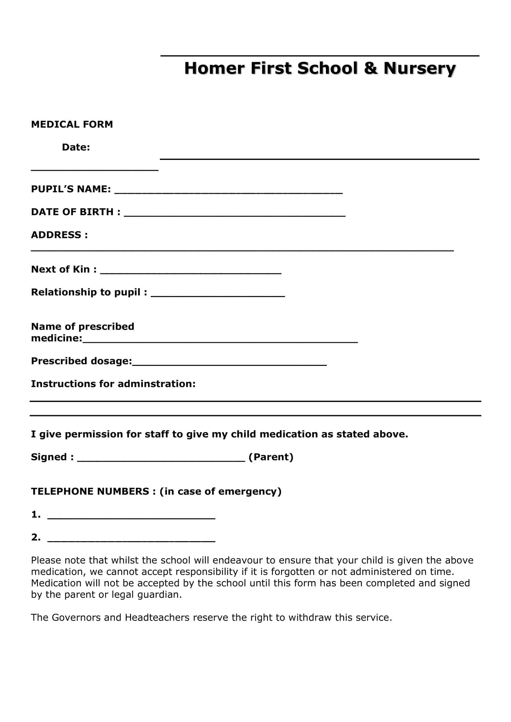 Quick Fill Medical Consent Form Quick Fill Medical Consent Form