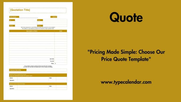 Free Printable Quote Templates [Word, Excle, PDF] Maker