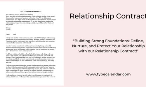 Free Printable Relationship Contract Templates [PDF, Word] Love, Funny