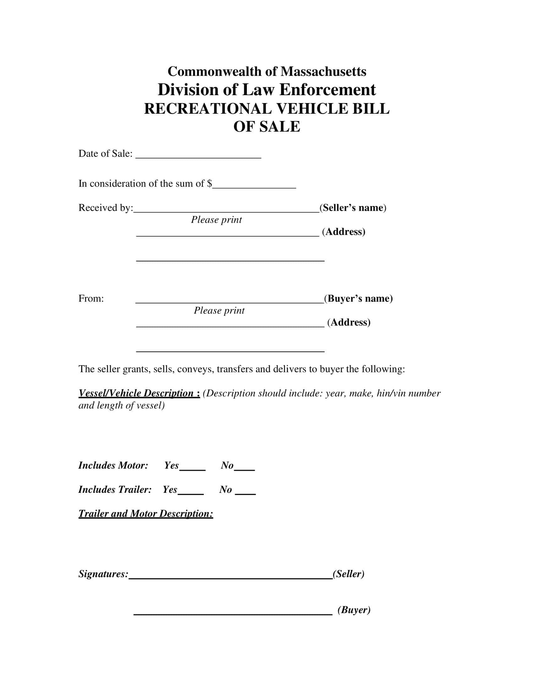 Reliable Car Bill of Sale Template Reliable Car Bill of Sale Template