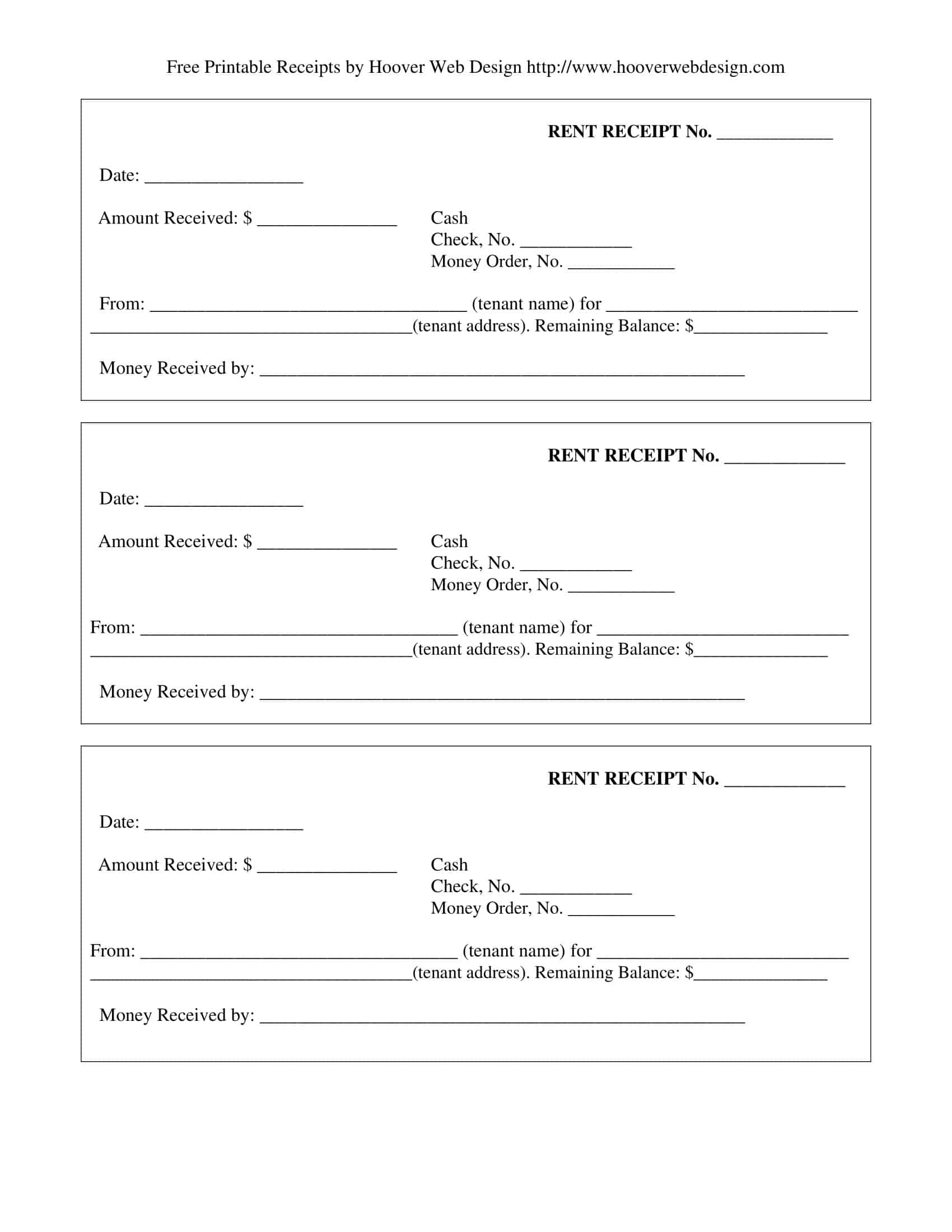 Rent Receipt Word Template Rent Receipt Word Template