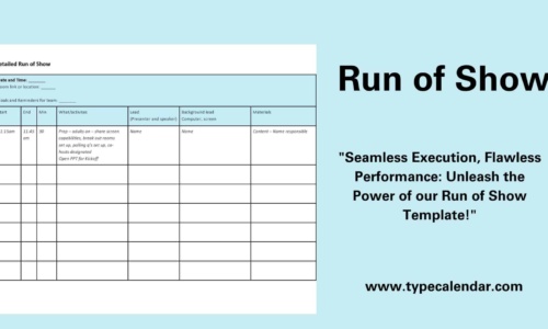 Free Printable Run of Show Templates [PDF, Word, Excel] Example
