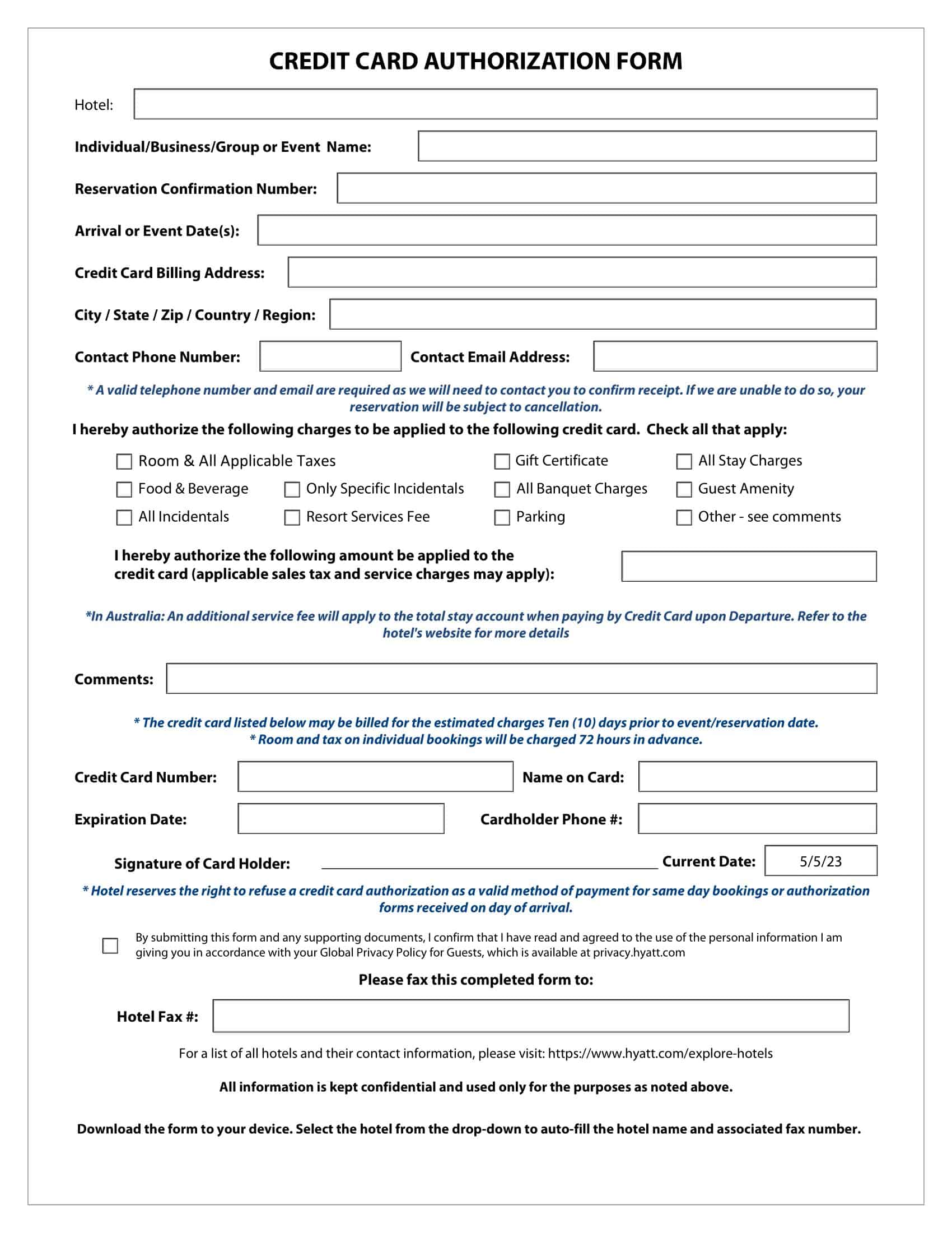 Free Printable Credit Card Authorization Form Templates [PDF, Word, Excel]