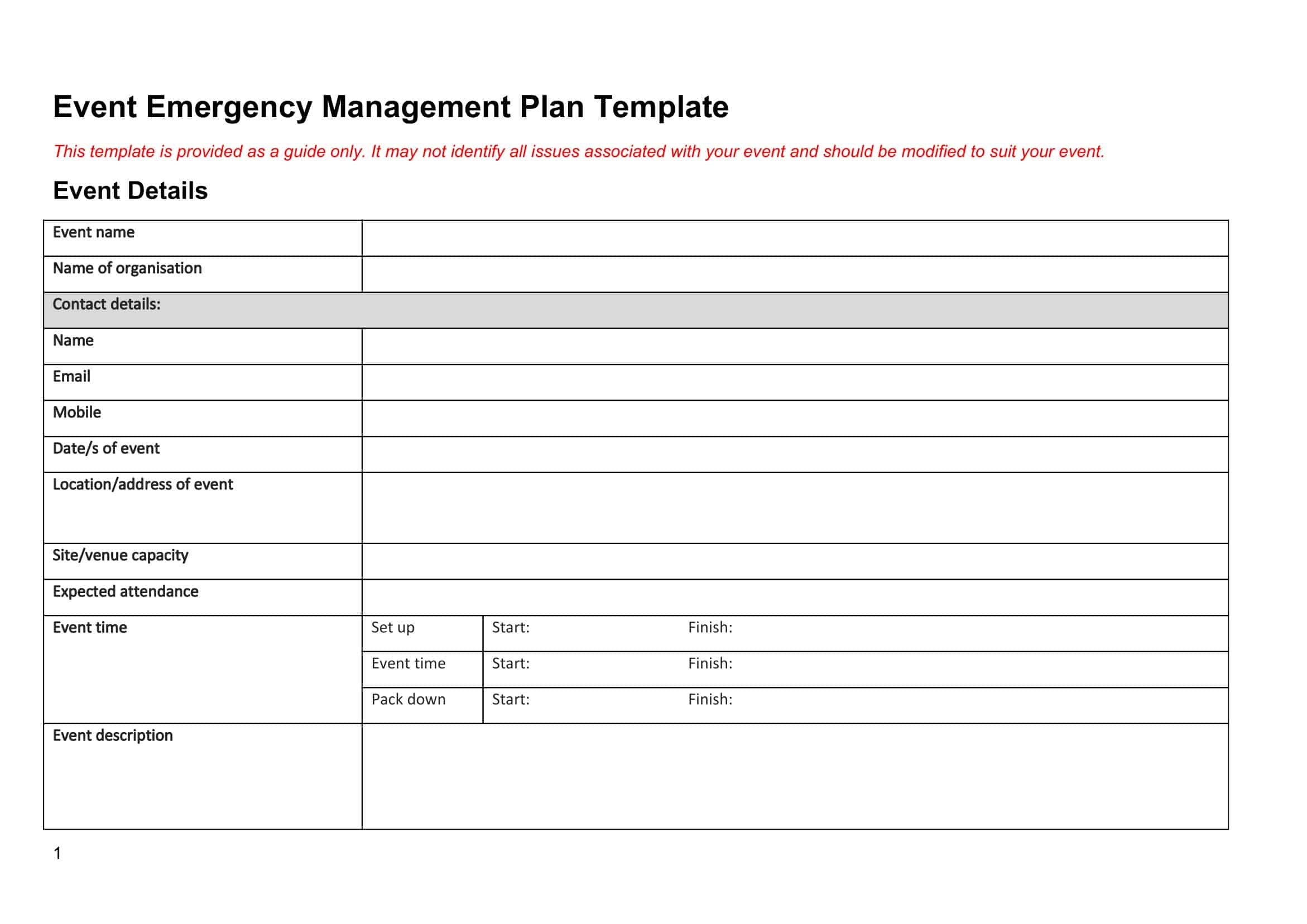 Sample Event Planning Printable Sample Event Planning Printable