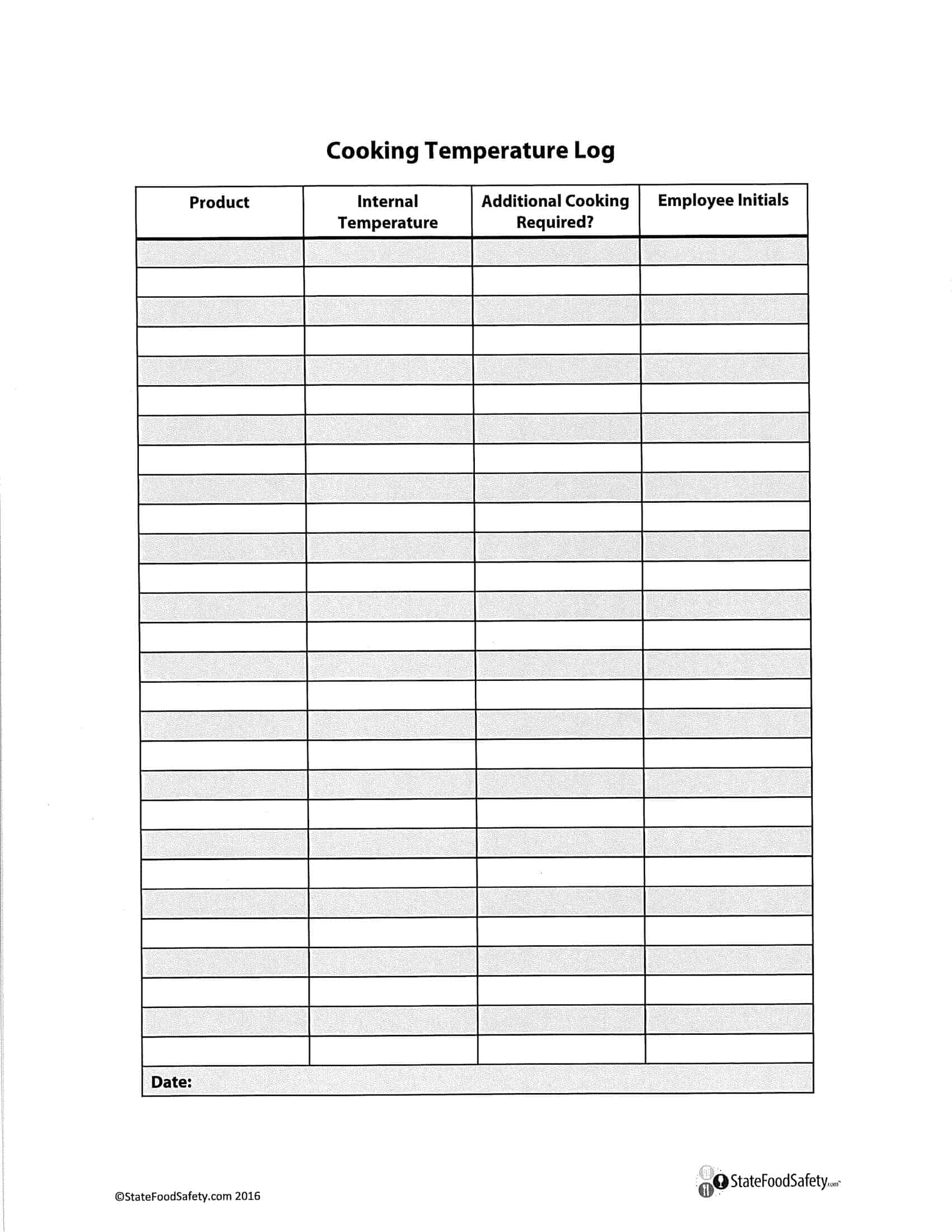 Printable Temperature Log Sheet refrigerator Inventory Printable Printable Temperature Log Sheet refrigerator Inventory Printable