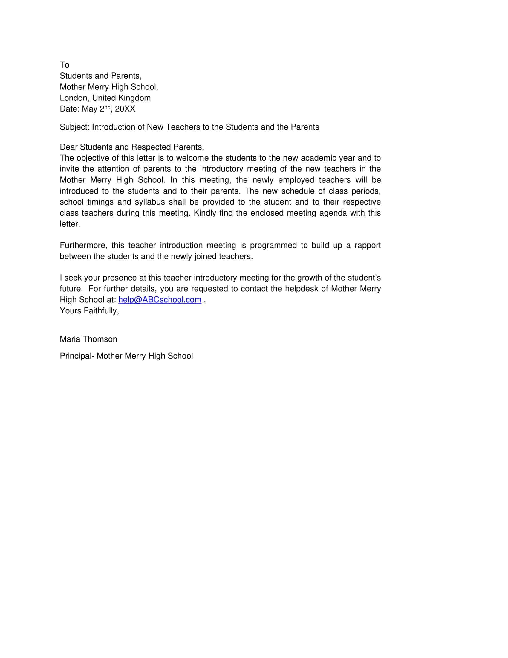 Sample Word Letter of Introduction Sample Word Letter of Introduction