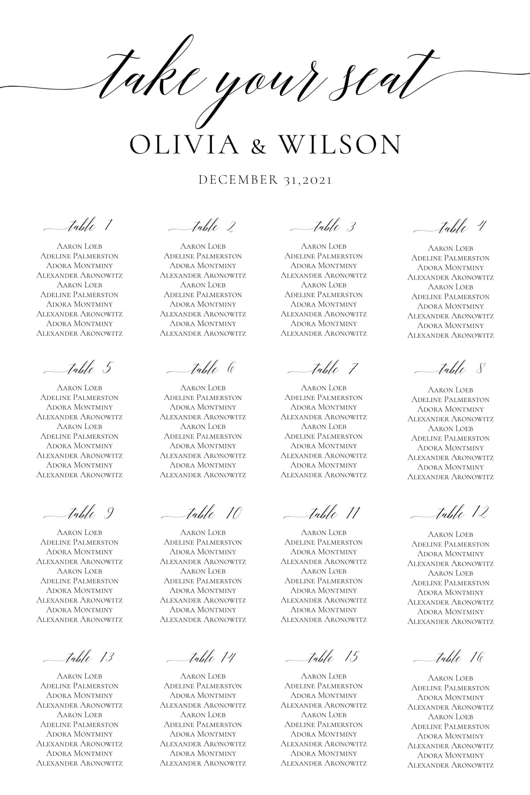 Seating Chart Download PDF Seating Chart Download PDF
