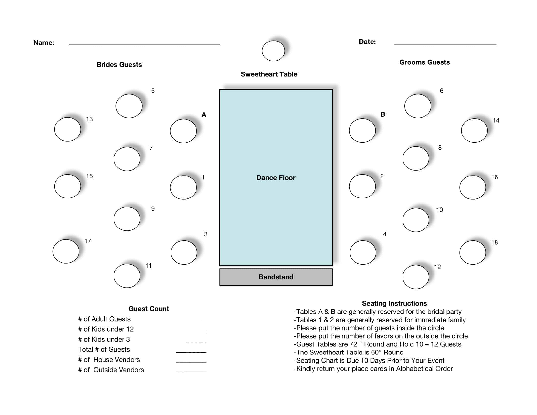 Seating Chart PDF Free Seating Chart PDF Free