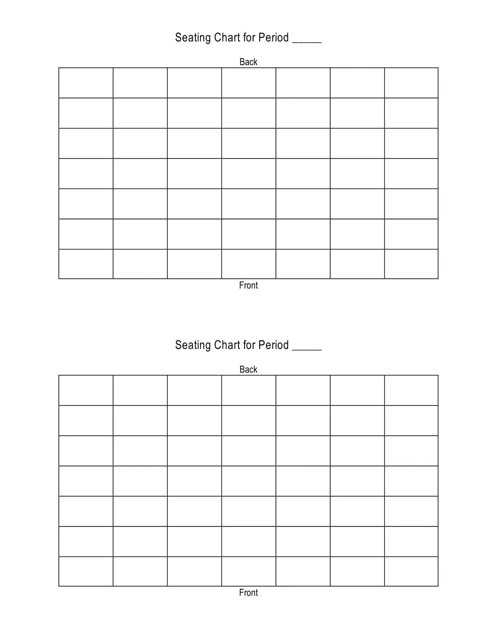 Seating Chart Template PDF Seating Chart Template PDF