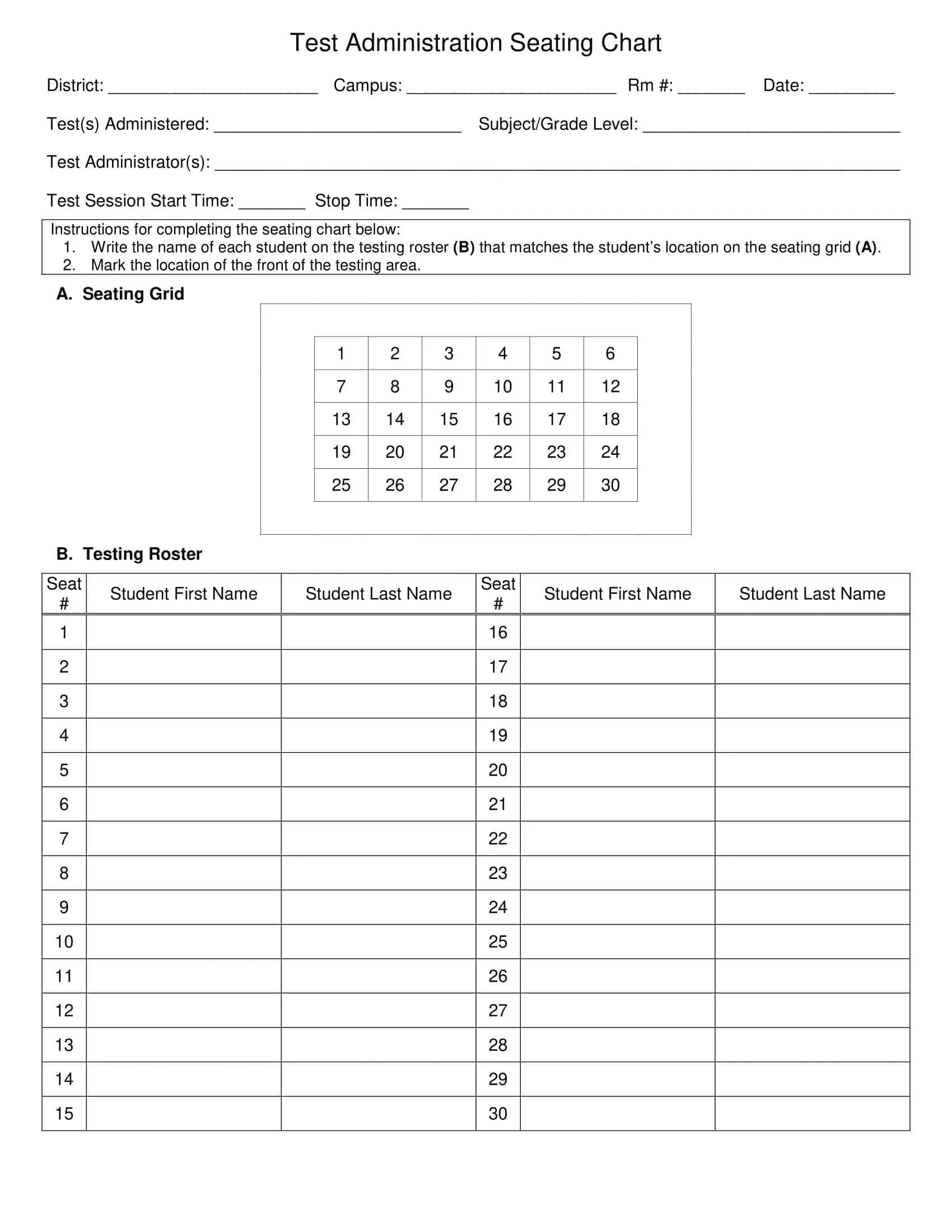 Seating Chart Template Word Seating Chart Template Word