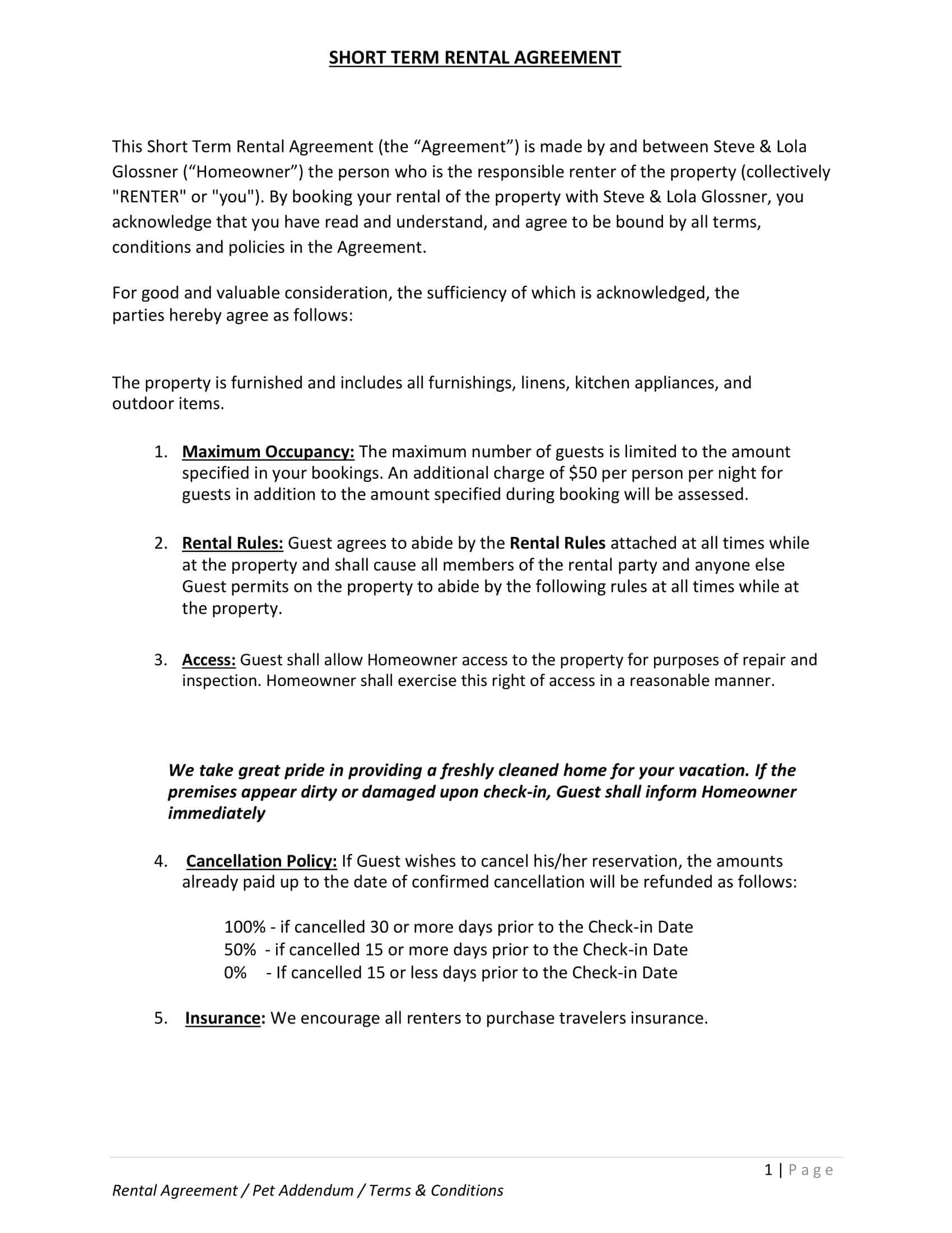 Secure Short Term Rental Agreement Secure Short Term Rental Agreement