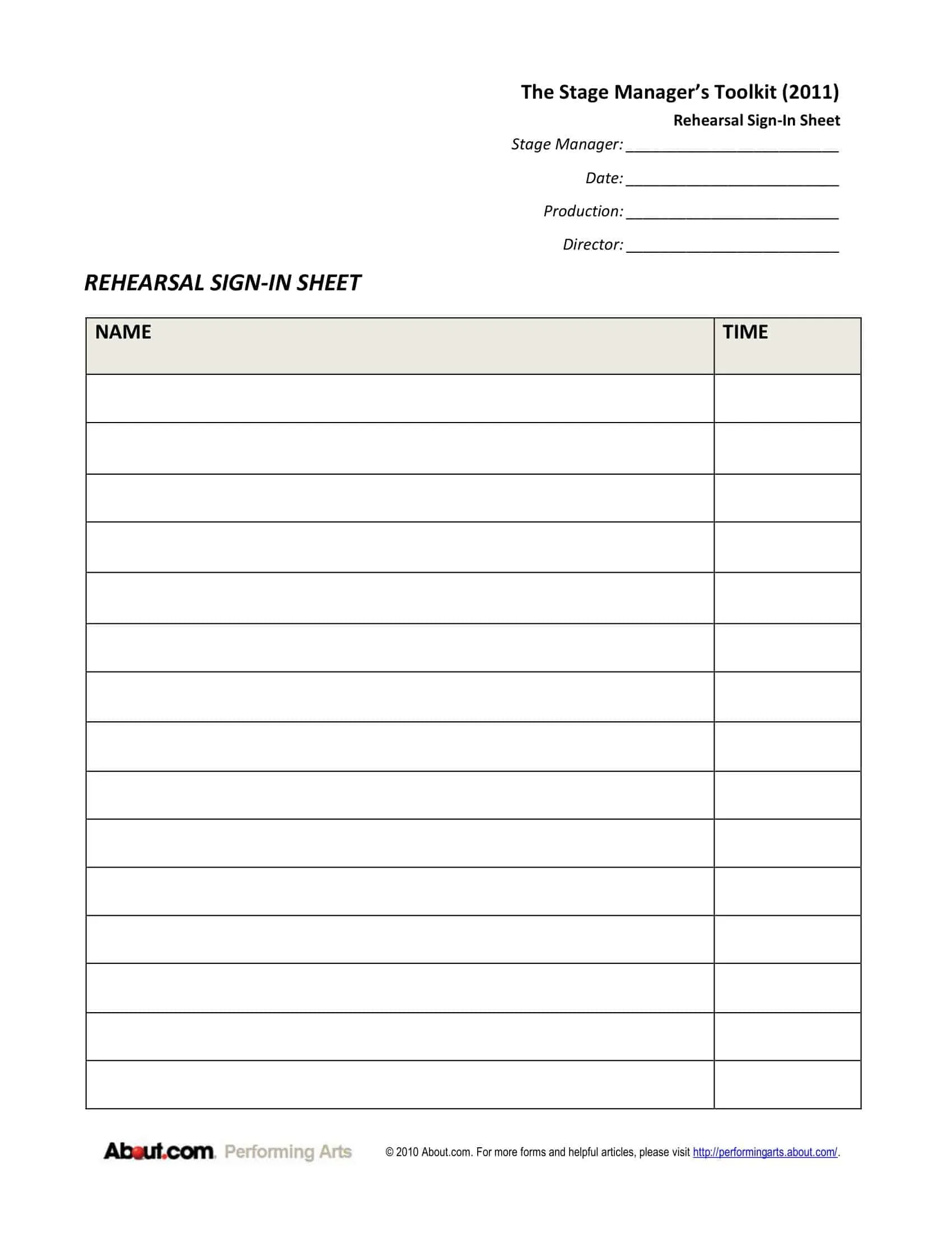 Sign in Sheet Word Template Sign in Sheet Word Template