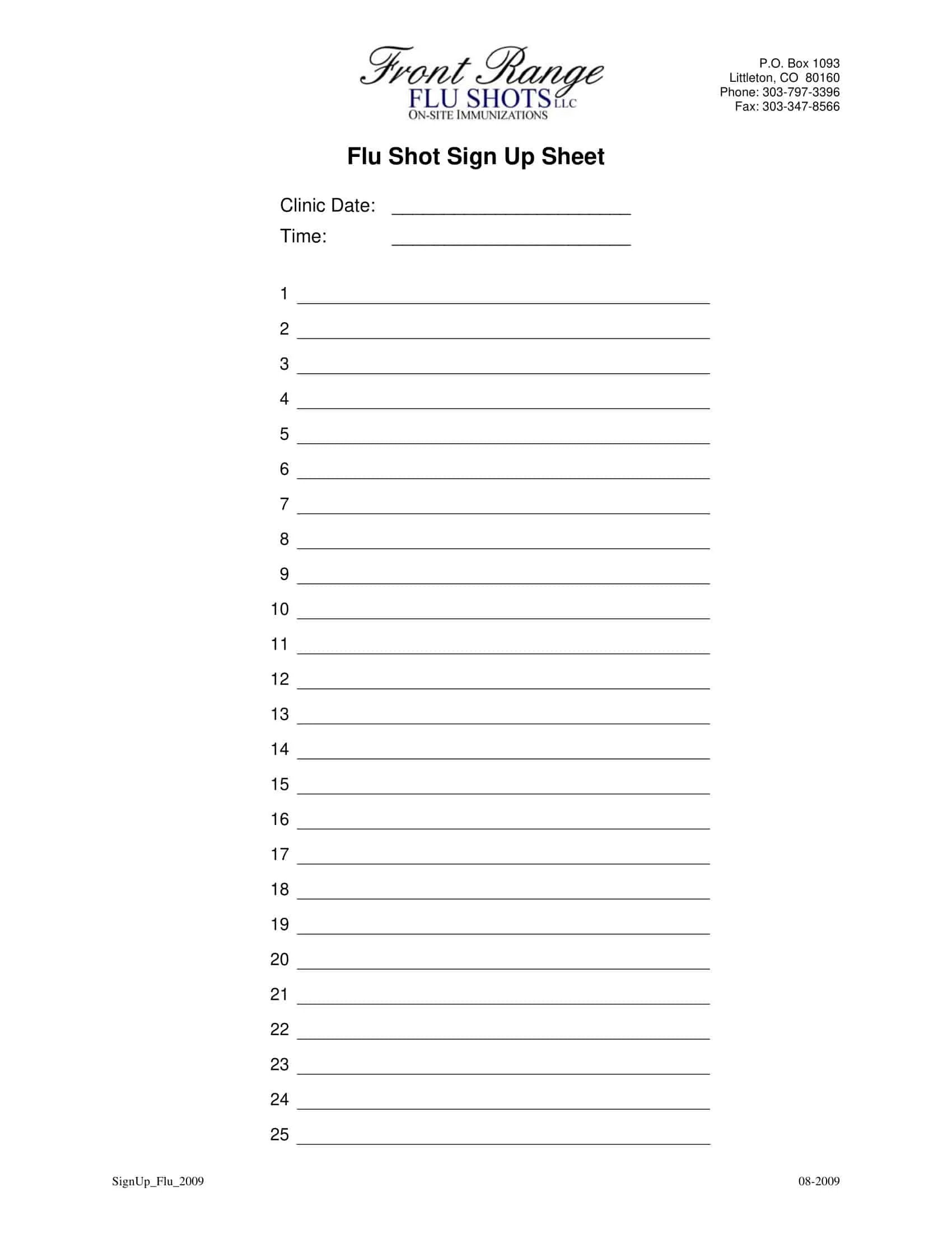 Sign up Sheet Template Free PDF Sign up Sheet Template Free PDF