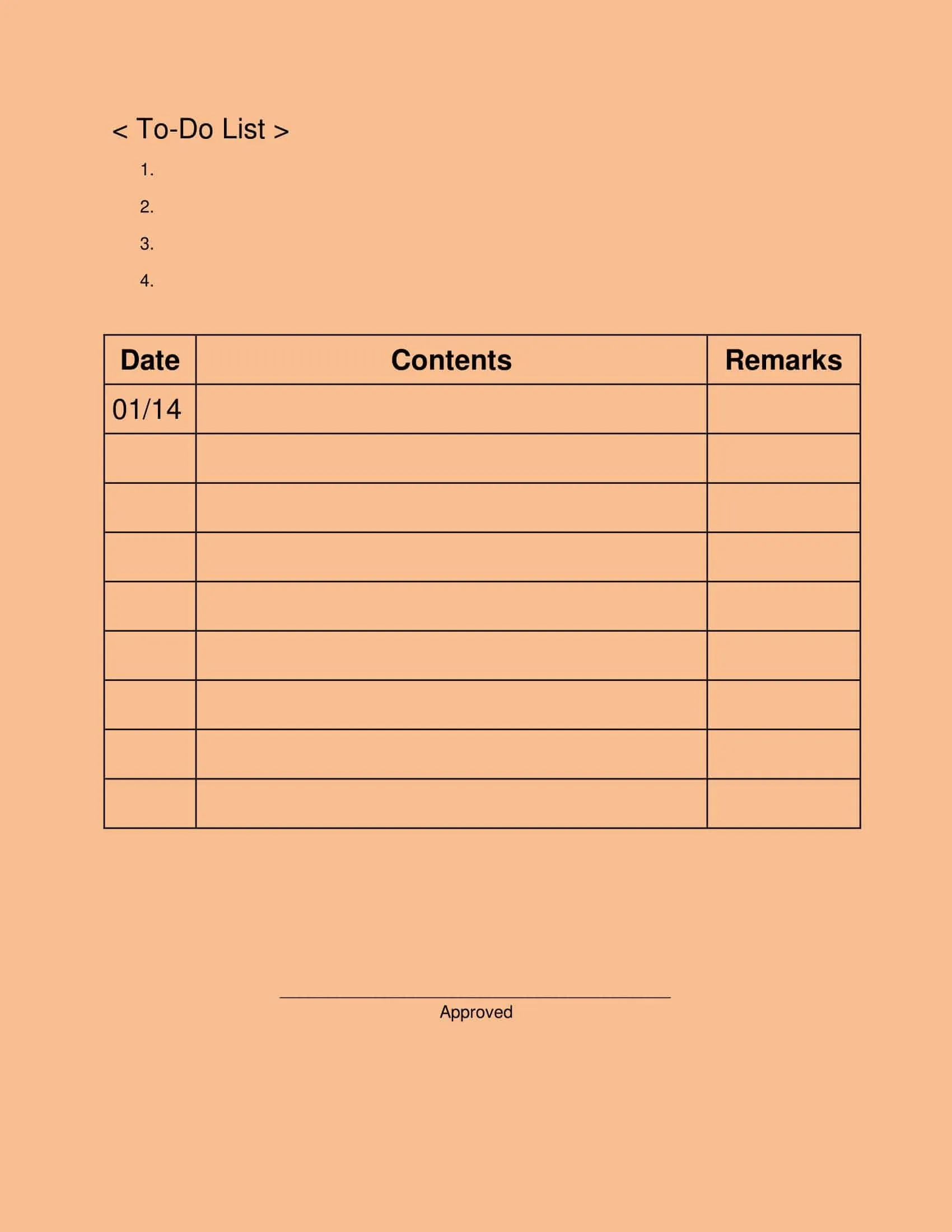 Simple Blank To Do List Simple Blank To Do List