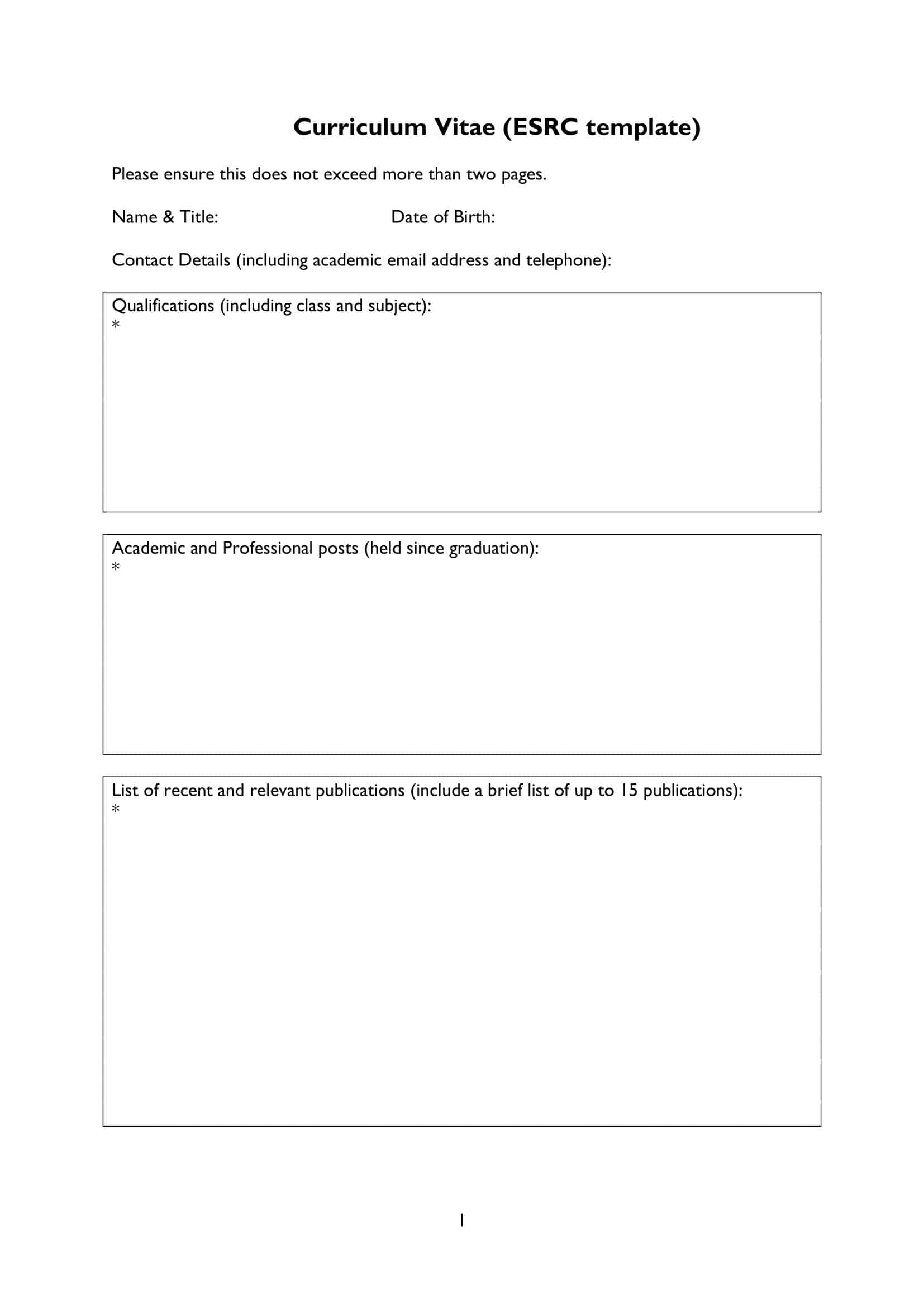 Simple Curriculum Vitae Template Simple Curriculum Vitae Template