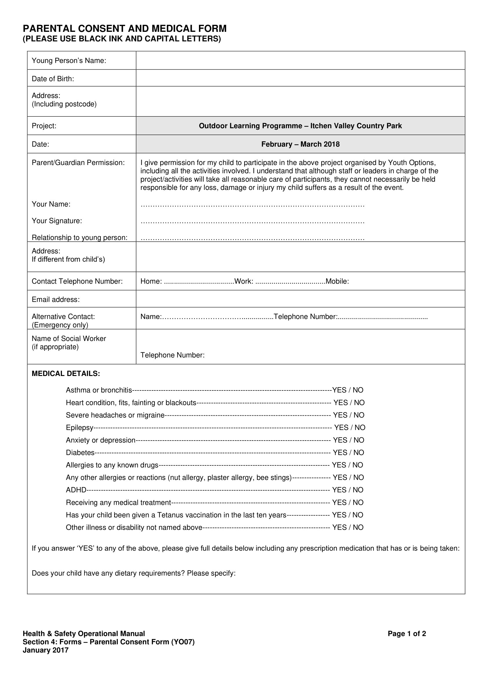 Simple Medical Consent Form Simple Medical Consent Form