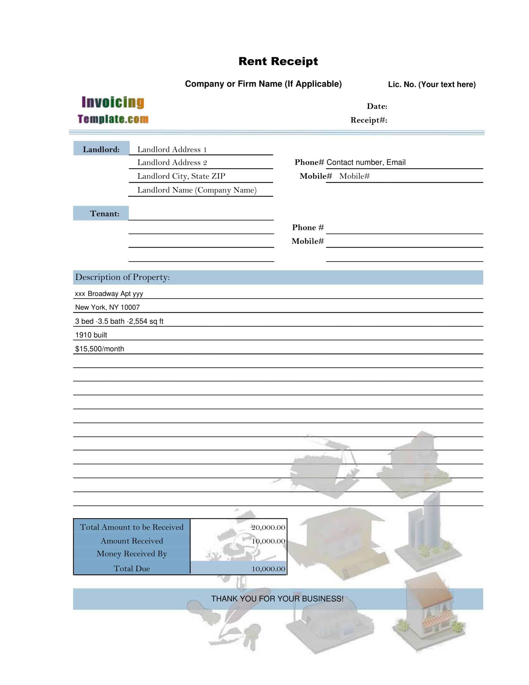 Simple Word Rent Receipt Simple Word Rent Receipt