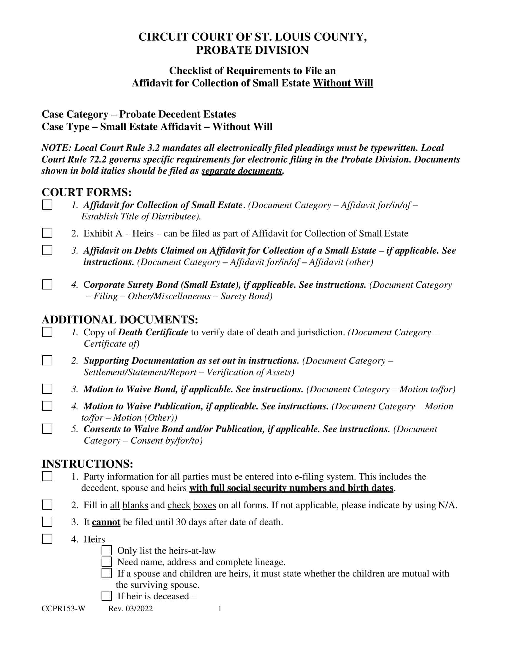 Small Estate Affidavit PDF Sample Small Estate Affidavit PDF Sample