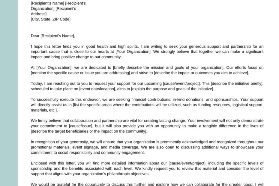 Solicitation Letter