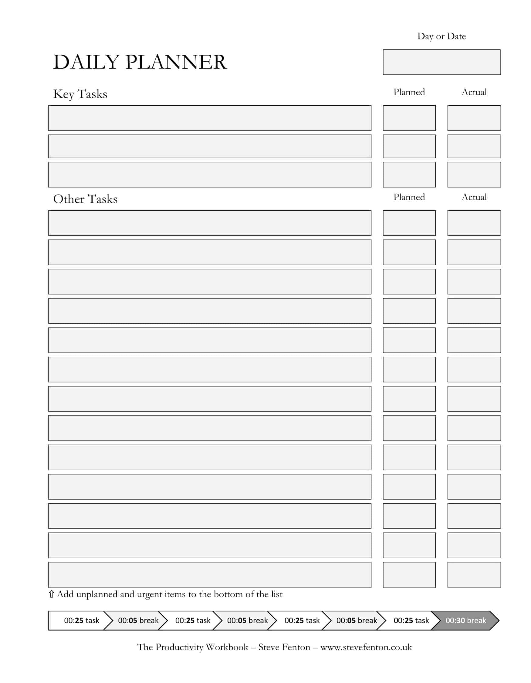 Template Blank Download Daily Planner Template Blank Download Daily Planner