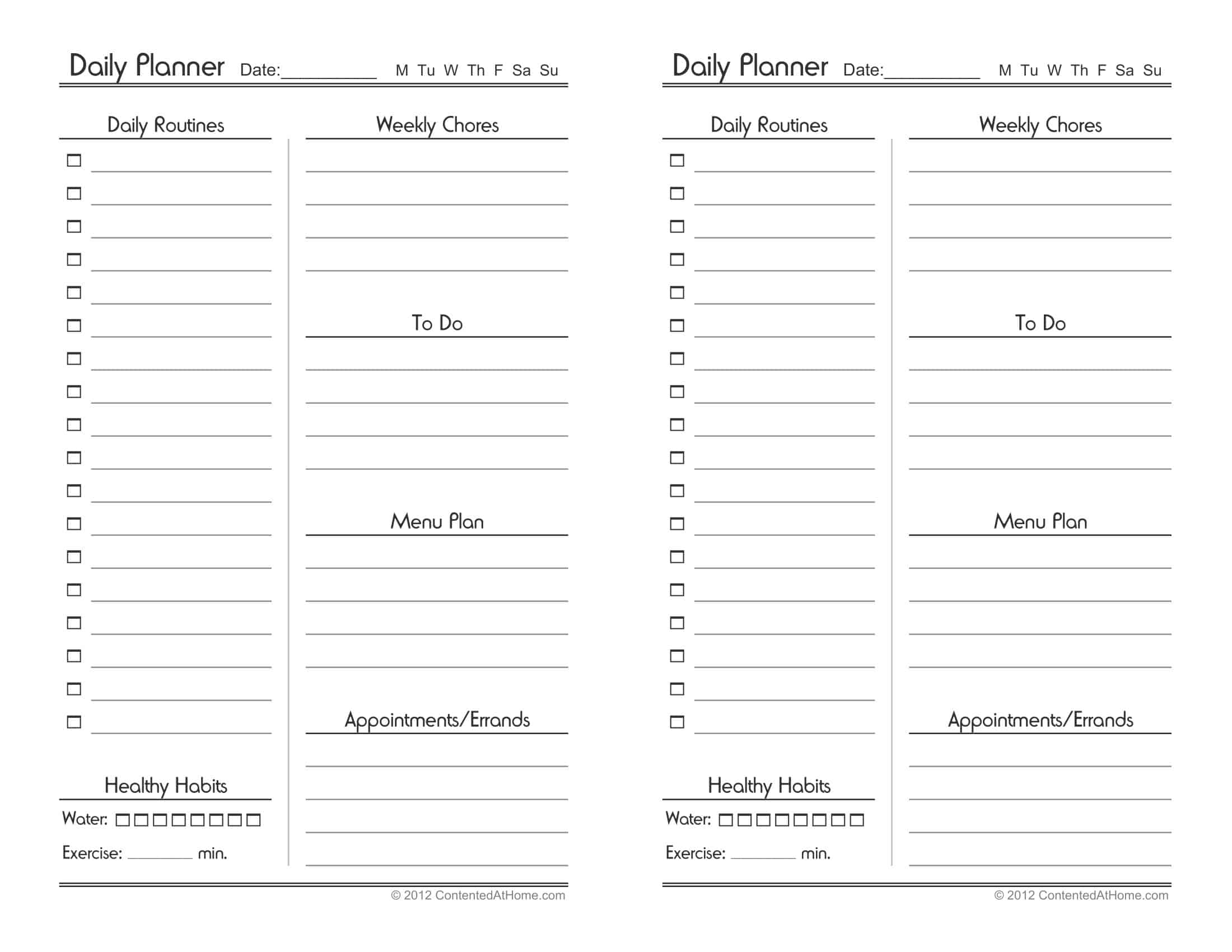 Template PDF Daily Planner Template PDF Daily Planner