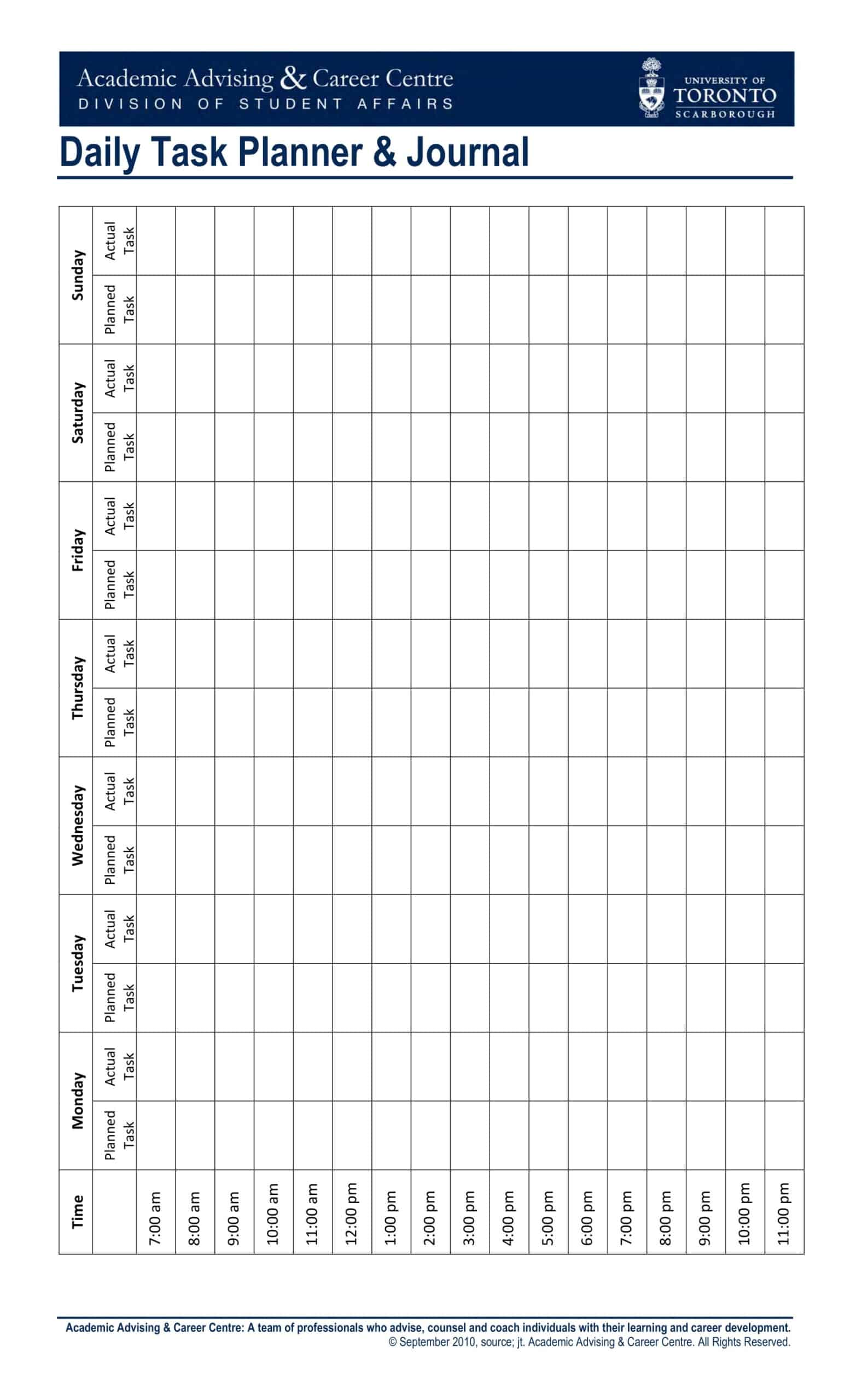 Template Printable Blank Daily Planner Template Printable Blank Daily Planner