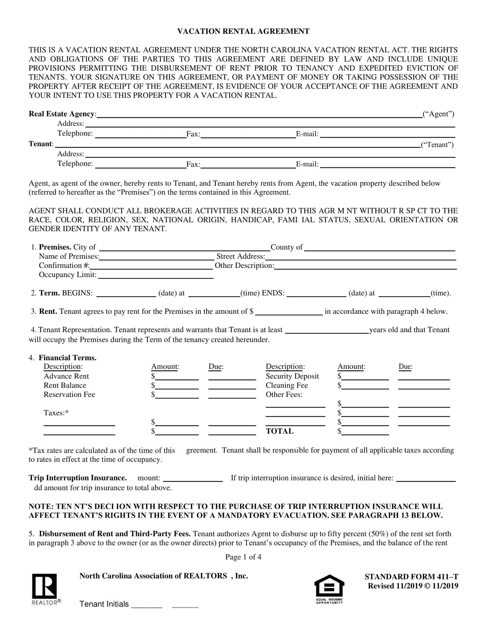 Time-Saving Blank Vacation Rental Agreement Time-Saving Blank Vacation Rental Agreement