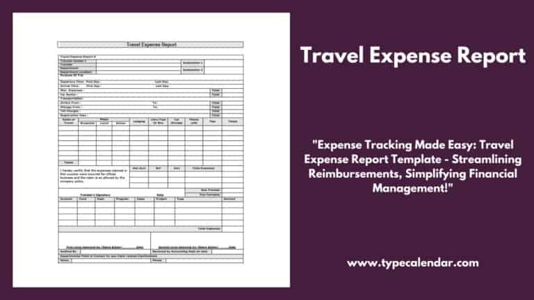 Free Printable Travel Expense Report Templates [Excel, PDF, Word]