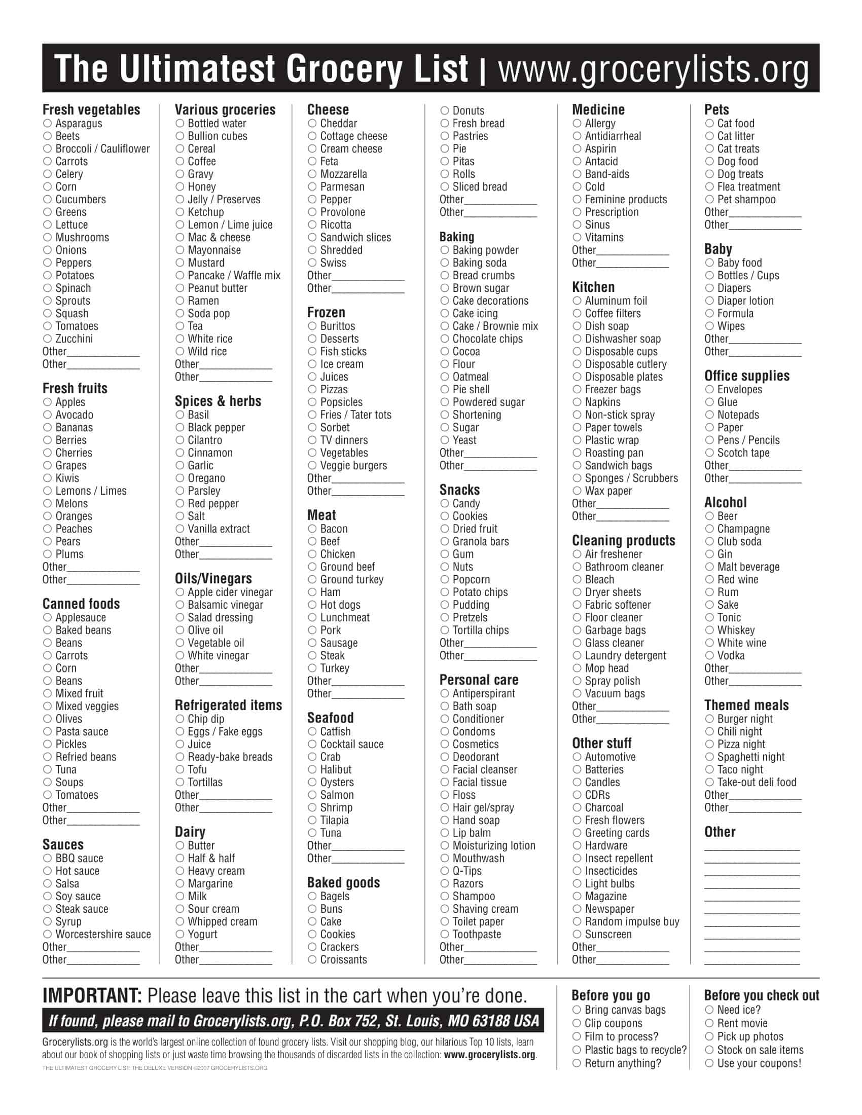 Ultimate Grocery List Excel Ultimate Grocery List Excel