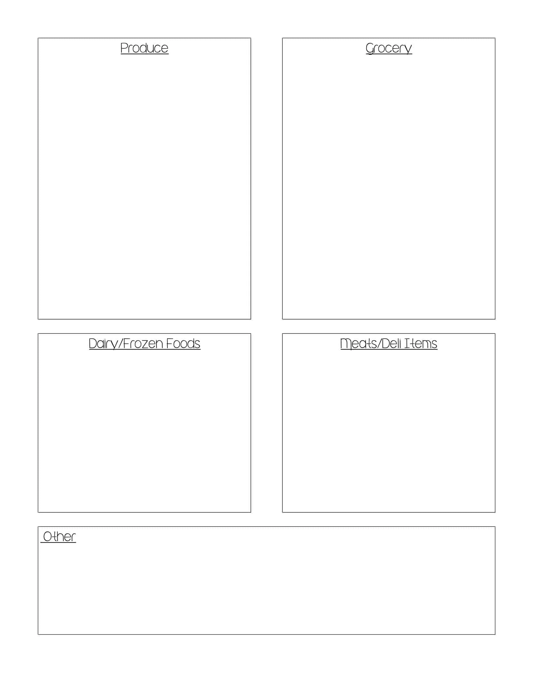 Ultimate Grocery List Printable Ultimate Grocery List Printable