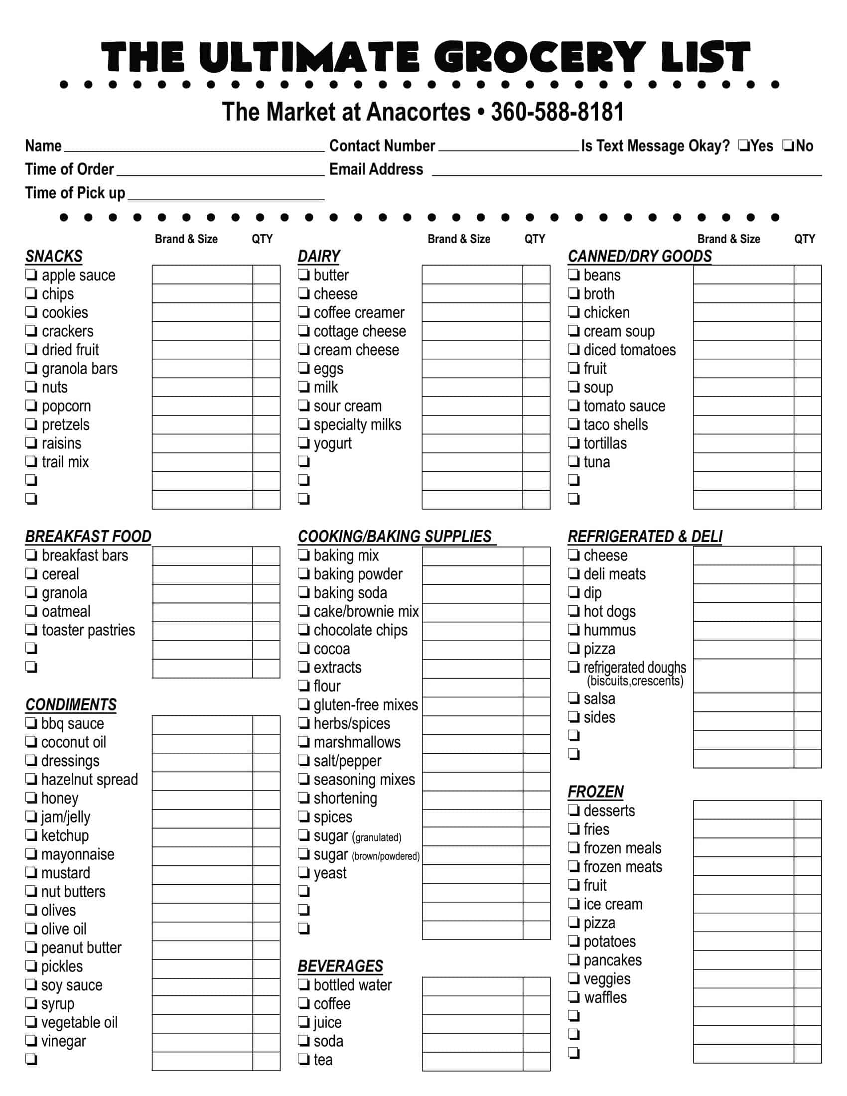 Ultimate Grocery List Template Ultimate Grocery List Template