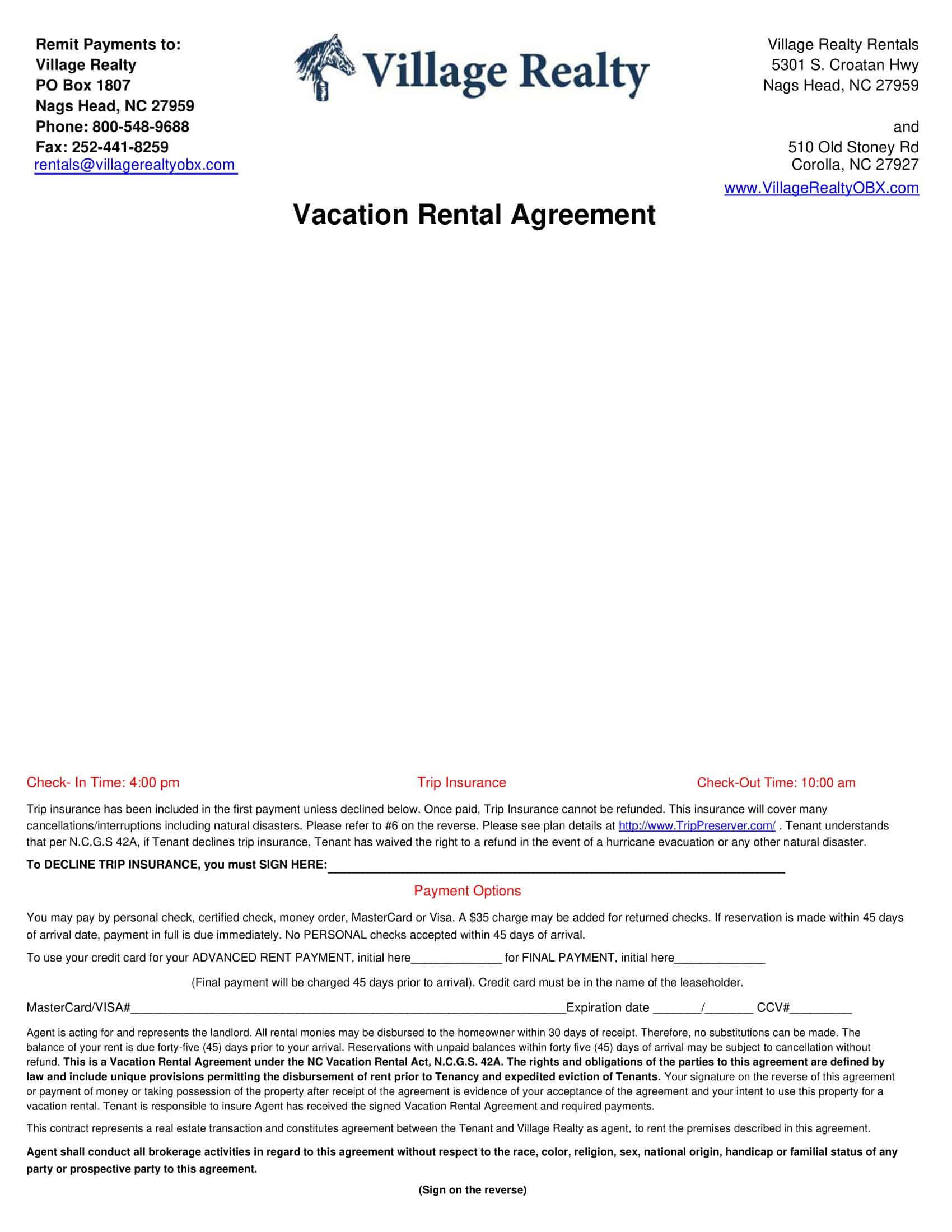 User-Oriented Blank Vacation Rental Agreement User-Oriented Blank Vacation Rental Agreement