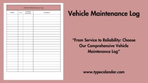 Free Printable Vehicle Maintenance Log Templates [Excel, Word, PDF]
