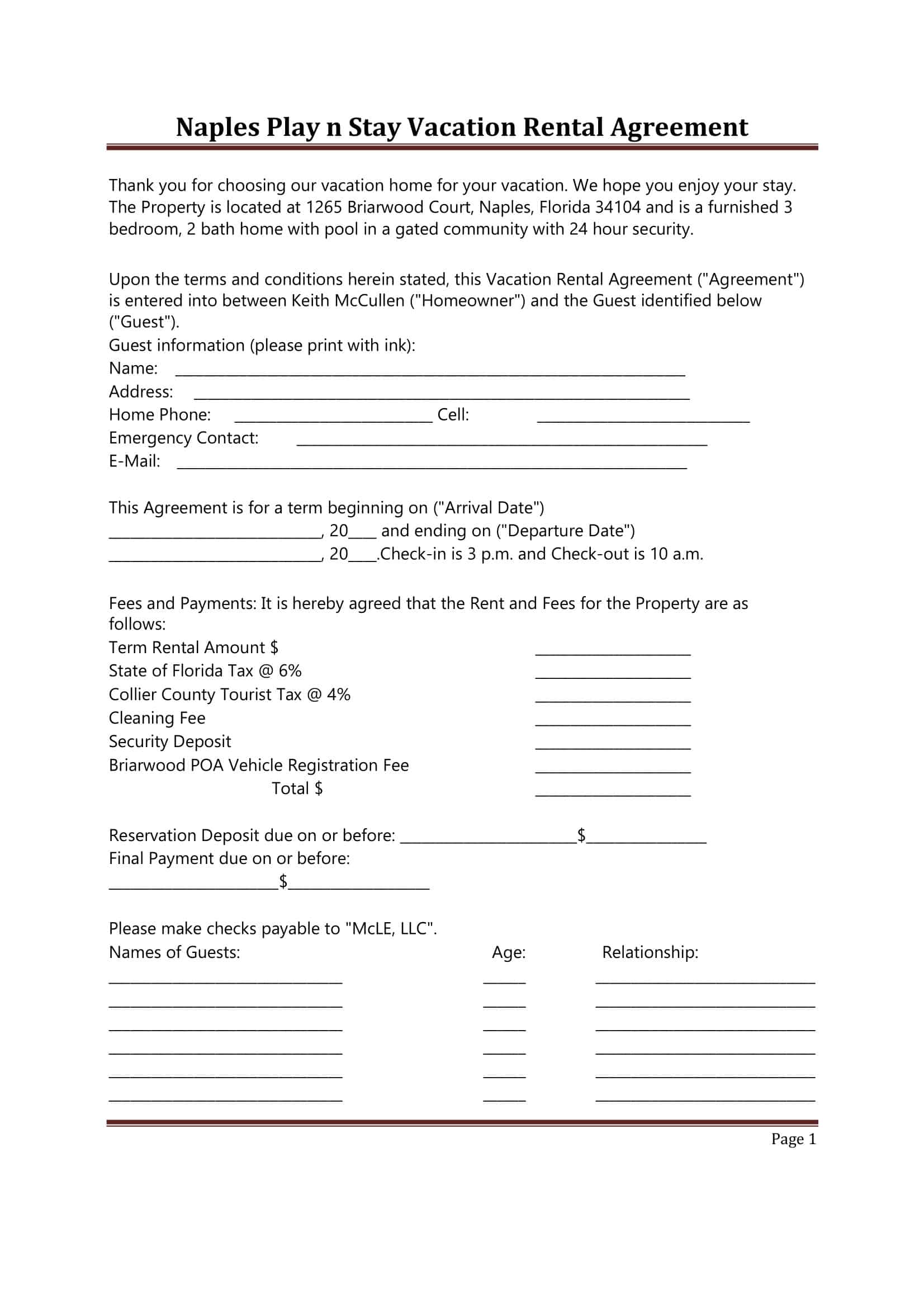 Versatile Editable Vacation Rental Agreement Versatile Editable Vacation Rental Agreement