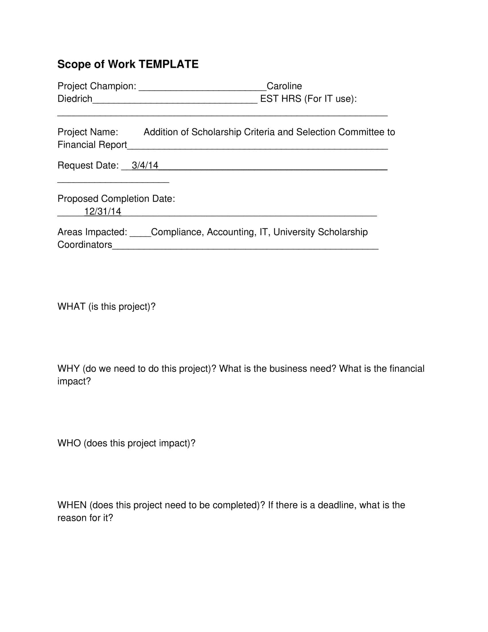 Word-Based Scope of Work Word-Based Scope of Work