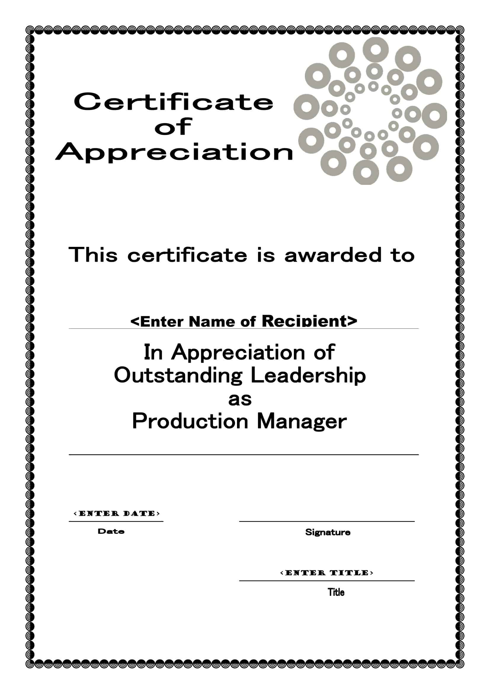 Word Certificate of Appreciation Template Word Certificate of Appreciation Template
